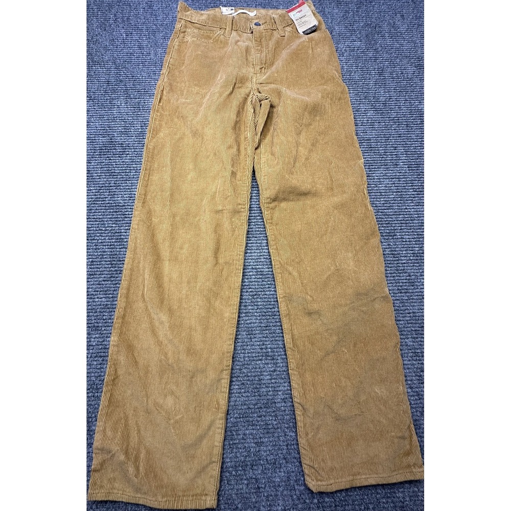 Levis 94‎ Baggy Pants Womens 26x31 Tan Corduroy Straight Leg High Rise New Tags